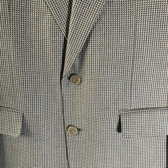 PIERRE BALMAIN Paris Mens Blazer Jacket Sz 42‎ Micro Plaid Check Suit Sport Coat - Picture 1 of 15